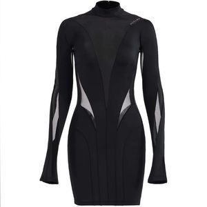✯ XS NEW Mugler x H&M Mesh Paneled Mini Dress ✯